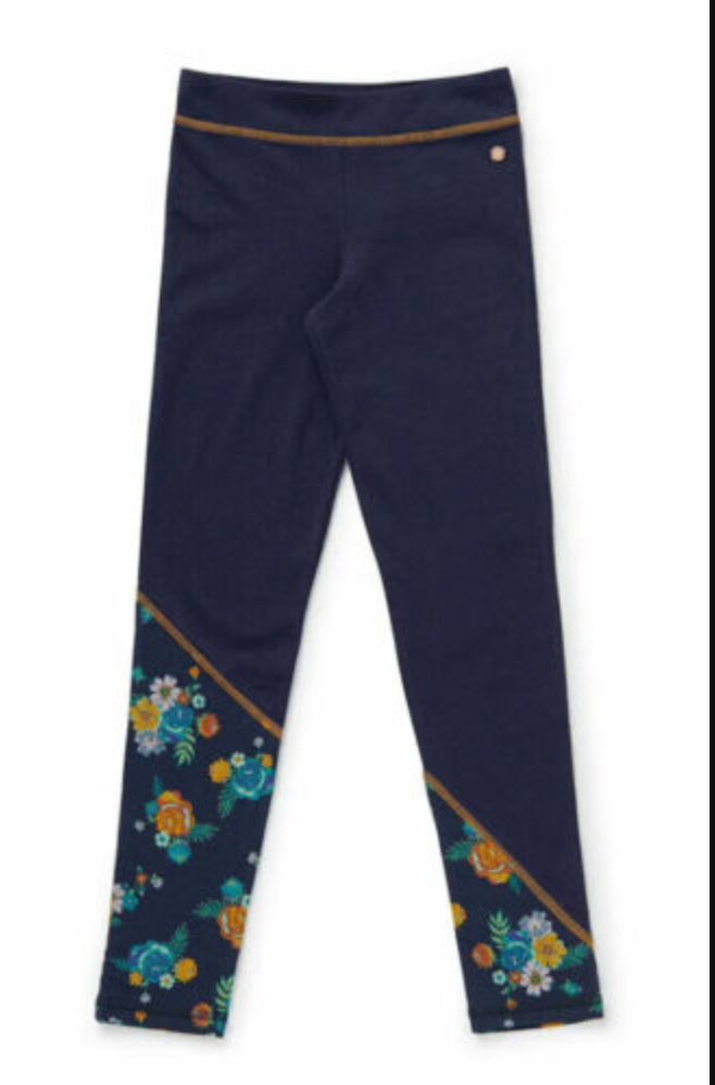 435 Tween SET! Gold Tank size 10 paired with blue floral leggings