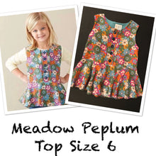 Meadow Peplum Top, Size 6 Paint by Numbers Collection by Matilda Jane