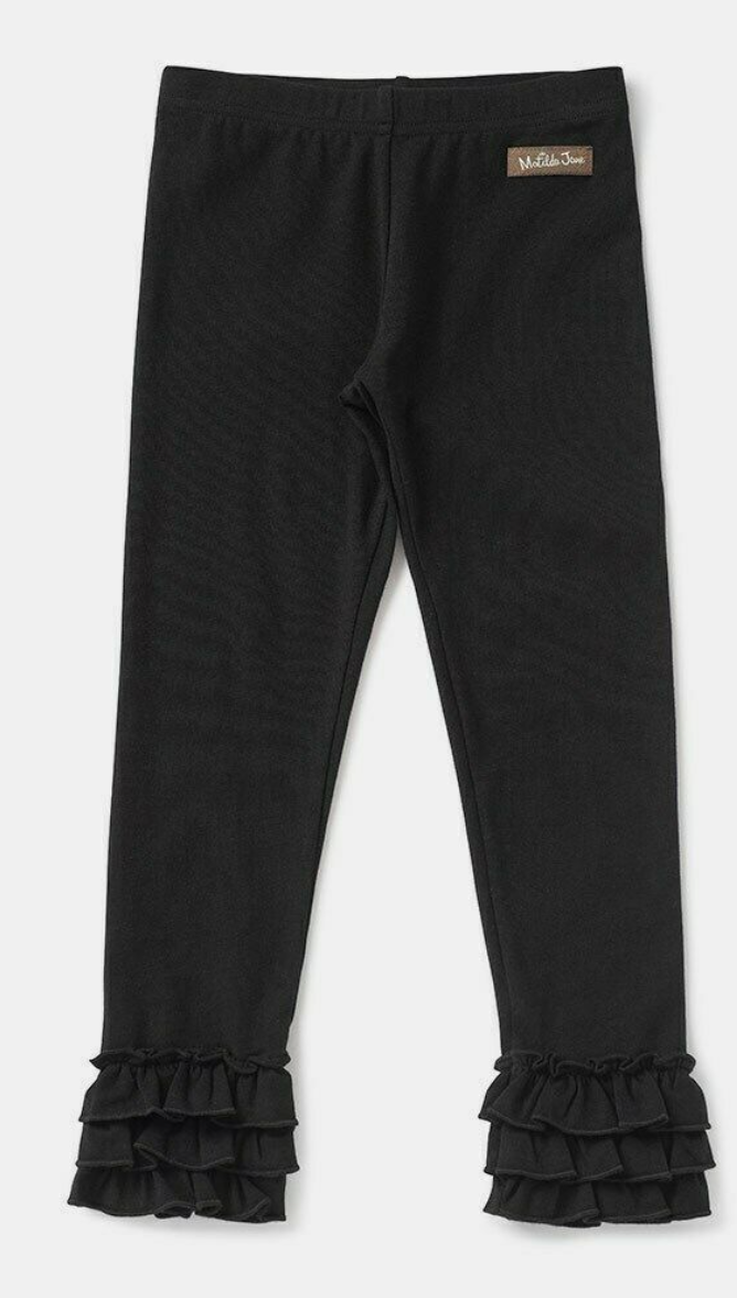 Onyx (Black) ruffle legging, size 10 by Matilda Jane – Caroline's