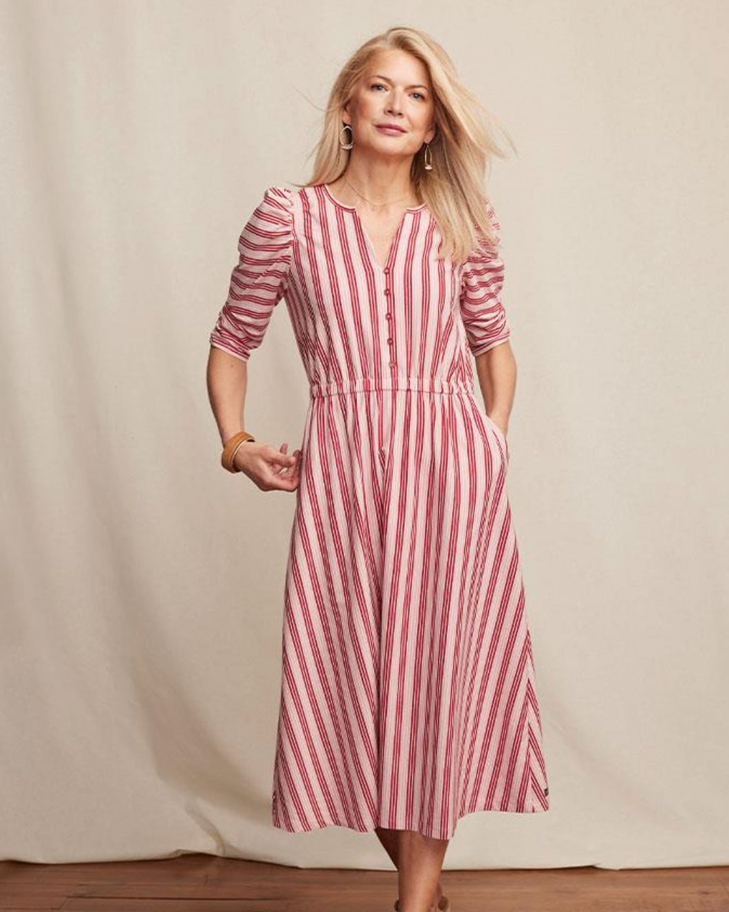 Mcintosh Red Striped Knit Dress women s size large by Matilda