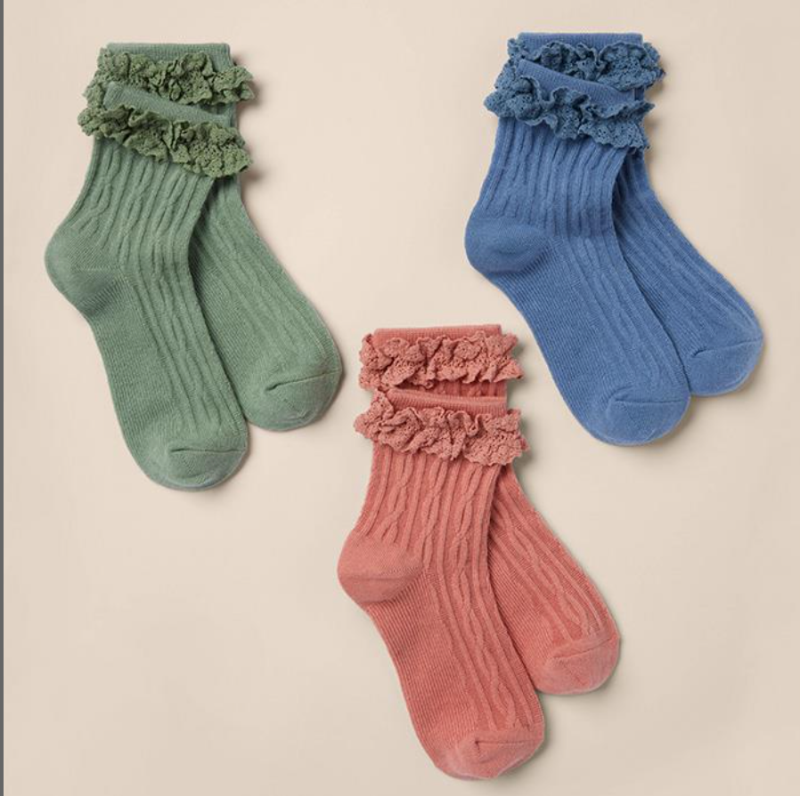 Pretty Palette Sock pack of 3 Size Large by Matilda Jane